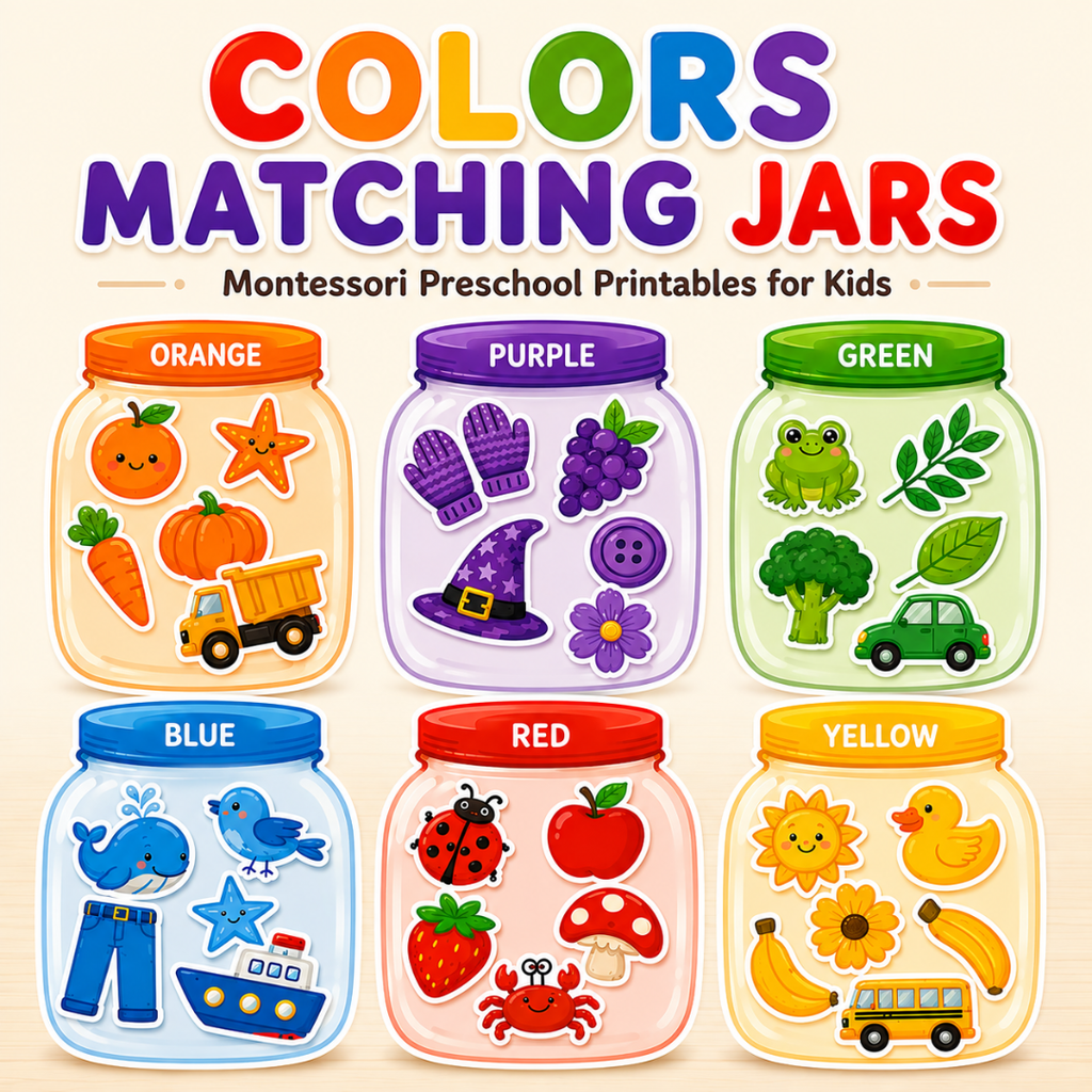 Color Matching Activity, Montessori Preschool Printables For Kids