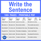 Sentence Writing Worksheets, Practice Pages For Grades 1-3