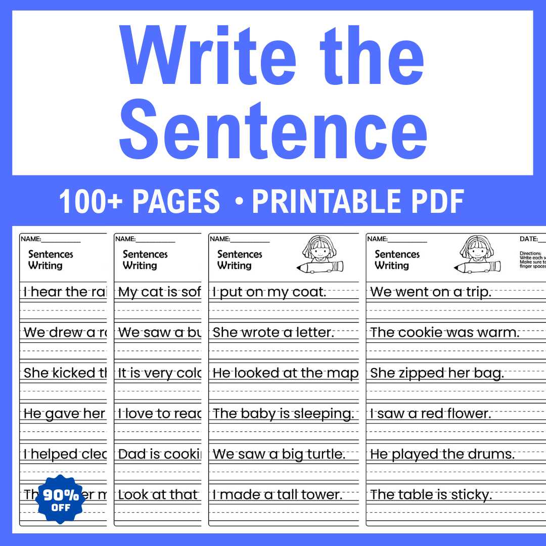 Sentence Writing Worksheets, Practice Pages For Grades 1-3