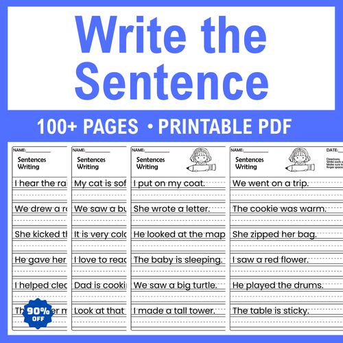 Sentence Writing Worksheets, Practice Pages For Grades 1-3