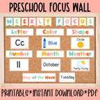 Preschool Focus Wall, Weekly Learning Board For Classrooms