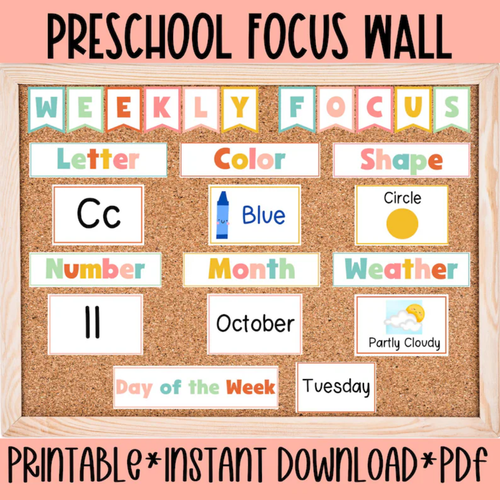 Preschool Focus Wall, Weekly Learning Board For Classrooms