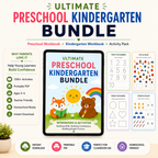 Ultimate Preschool Kindergarten Bundle, Preschool Workbook, KIndergarten Workbook, Preschool Activity Pack, Kindergarten Printable Activity