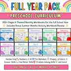 Preschool Curriculum, Full Year Worksheets For Ages 3-5
