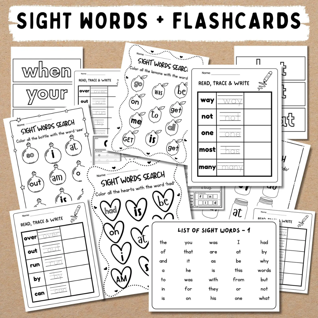 Pre-K+Kindergarten Learning Bundle, 600+ Activity Worksheets