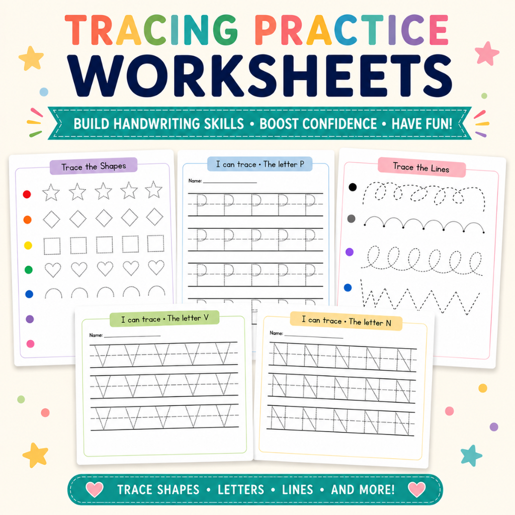 Preschool Learning Bundle, 600+ Printable Activity Worksheets