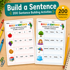 Build A Sentence Worksheets, Kindergarten & Early Elementary