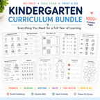 Kindergarten Curriculum with Lesson Plans & Worksheets Monthly Learning Binders or Workbooks Homeschool