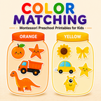 Color Matching Activity, Montessori Preschool Printables For Kids