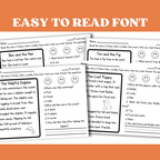 First Grade Reading Worksheets, Decodable Stories With Questions