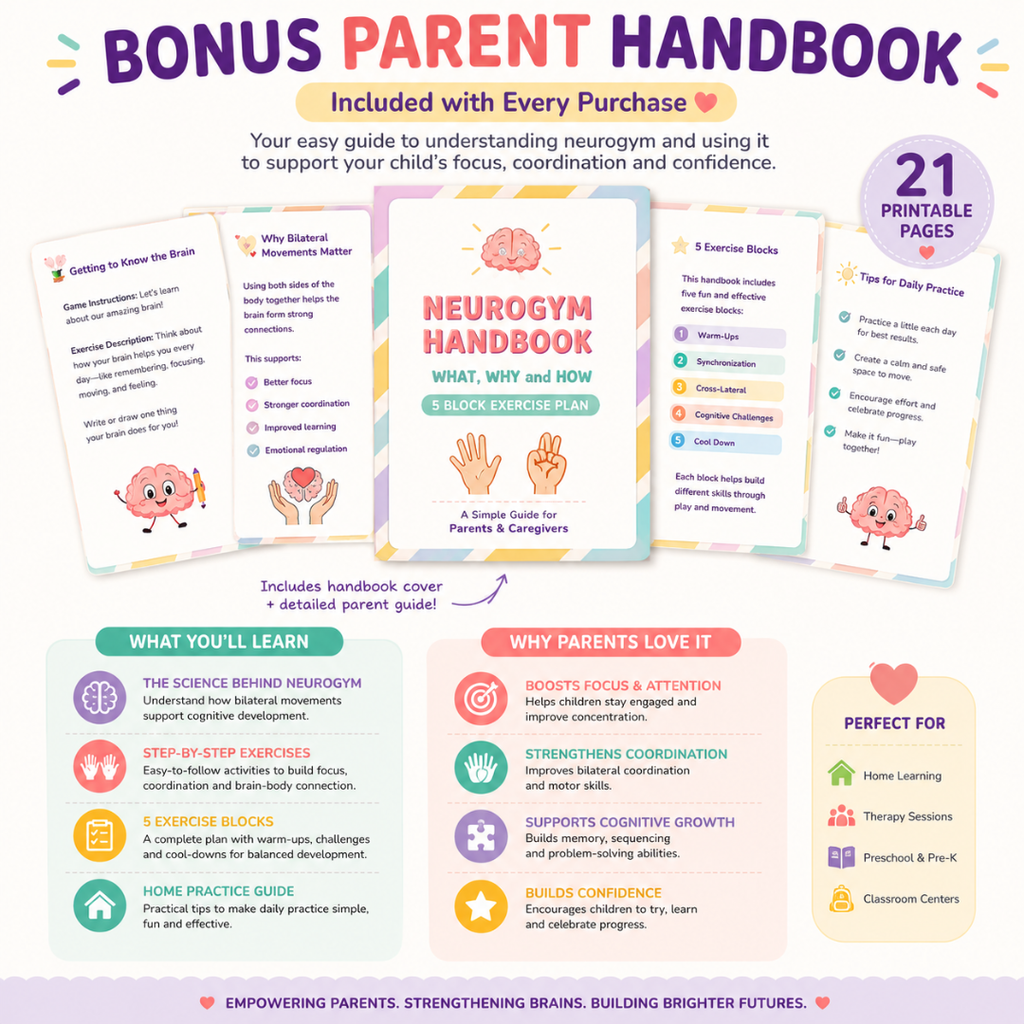 Neurogymnastics for Kids | Bilateral Brain Development | Brain boosting Games | Printable Activities | Dual-hand Brain Exercises | Busy Book