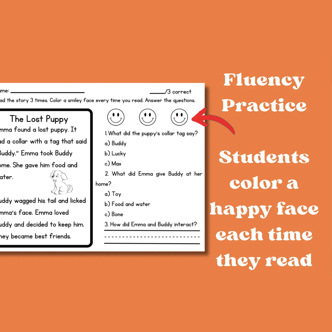 First Grade Reading Worksheets, Decodable Stories With Questions