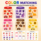 Color Matching Activity, Montessori Preschool Printables For Kids