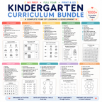 Kindergarten Curriculum with Lesson Plans & Worksheets Monthly Learning Binders or Workbooks Homeschool
