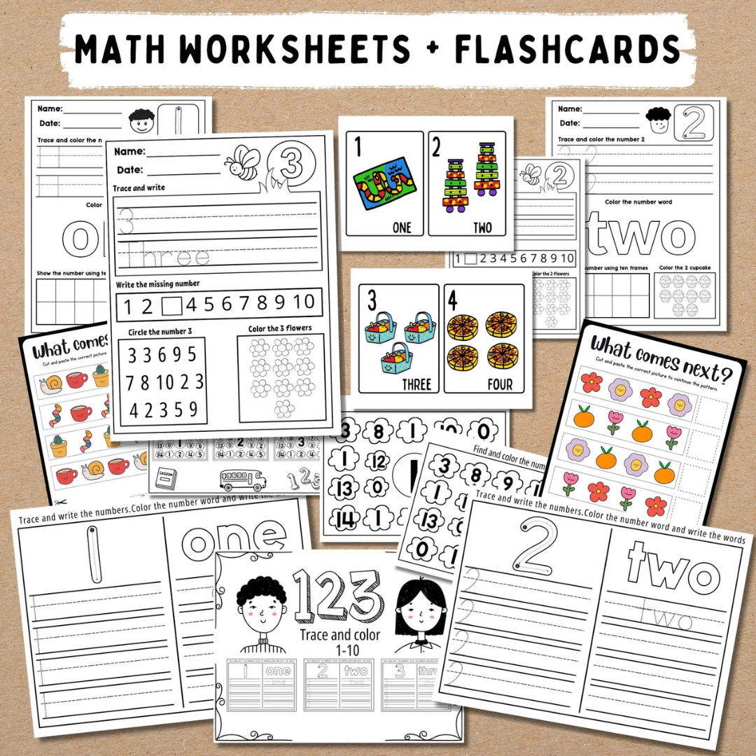 Pre-K+Kindergarten Learning Bundle, 600+ Activity Worksheets