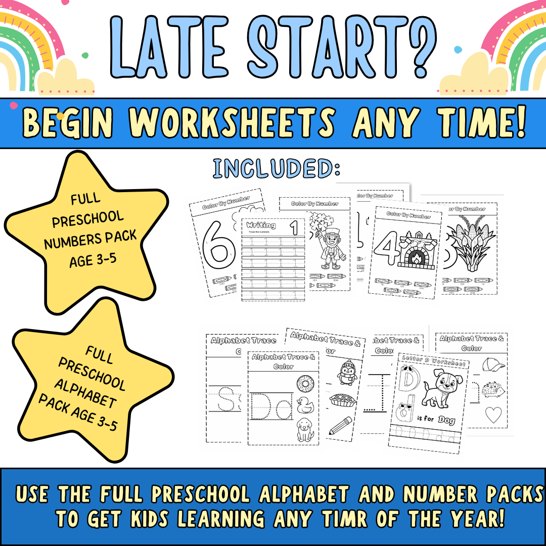 Preschool Curriculum, Full Year Worksheets For Ages 3-5