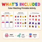 Color Matching Activity, Montessori Preschool Printables For Kids