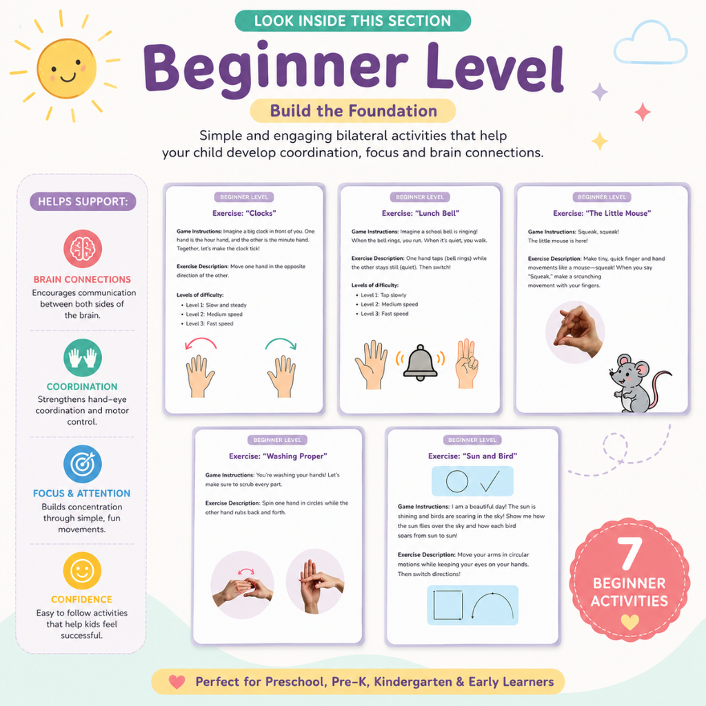 Neurogymnastics for Kids | Bilateral Brain Development | Brain boosting Games | Printable Activities | Dual-hand Brain Exercises | Busy Book