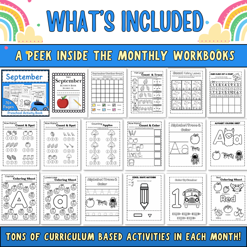 Preschool Curriculum, Full Year Worksheets For Ages 3-5