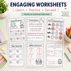 Kindergarten Curriculum with Lesson Plans & Worksheets Monthly Learning Binders or Workbooks Homeschool