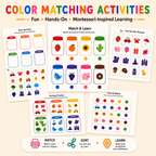 Color Matching Activity, Montessori Preschool Printables For Kids