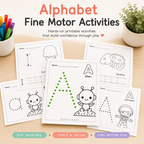 Alphabet Fine Motor Activities | Preschool & Kindergarten Centers | Tracing, Prewriting Practice, Letter Crafts | Printable Toddler Activity