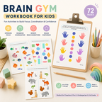 "Brain Gym Workbook for Kids | 72 Pages Printable Attention Development Activities | Hand-Eye Coordination, Focus & Reaction Exercises PDF "
