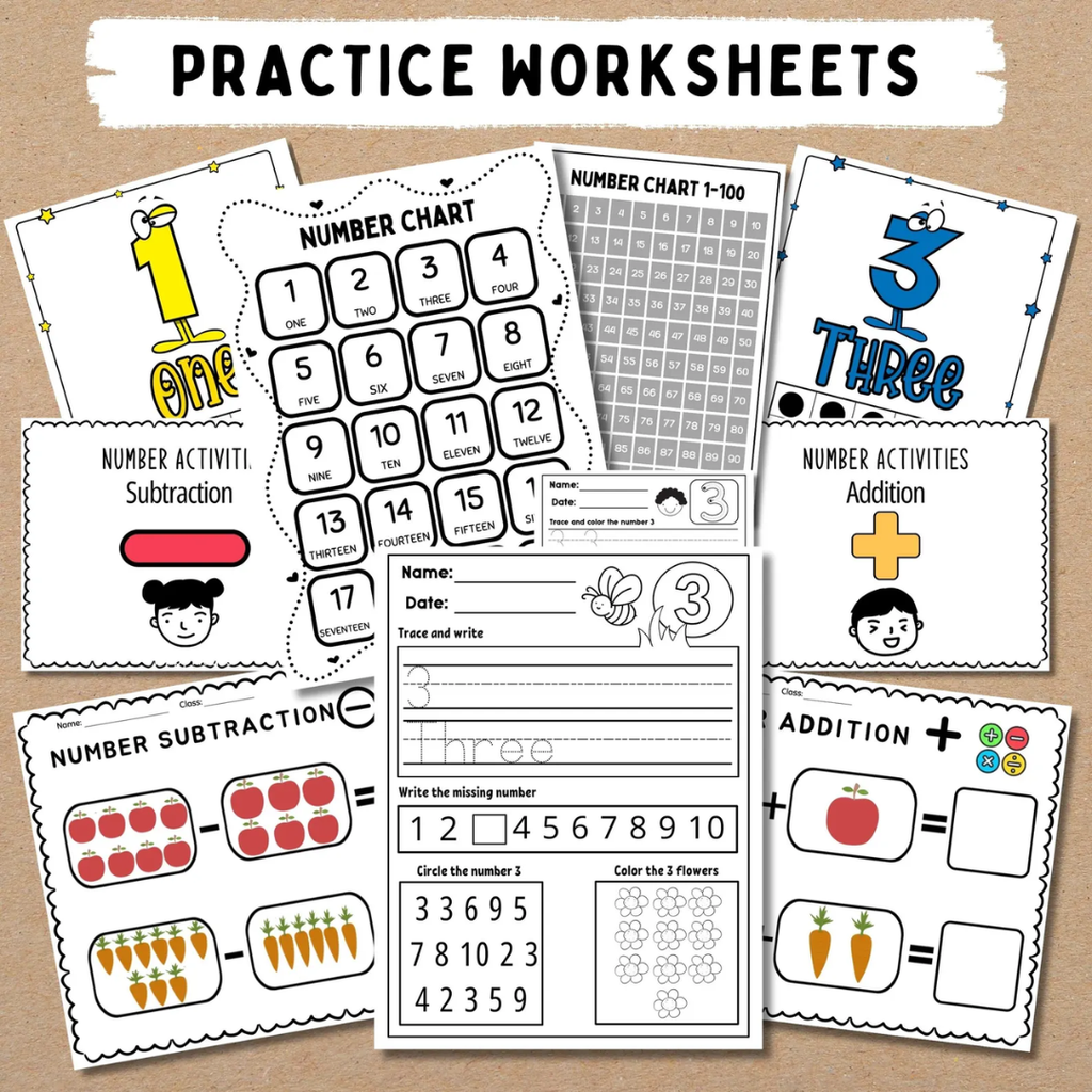 Pre-K+Kindergarten Learning Bundle, 600+ Activity Worksheets