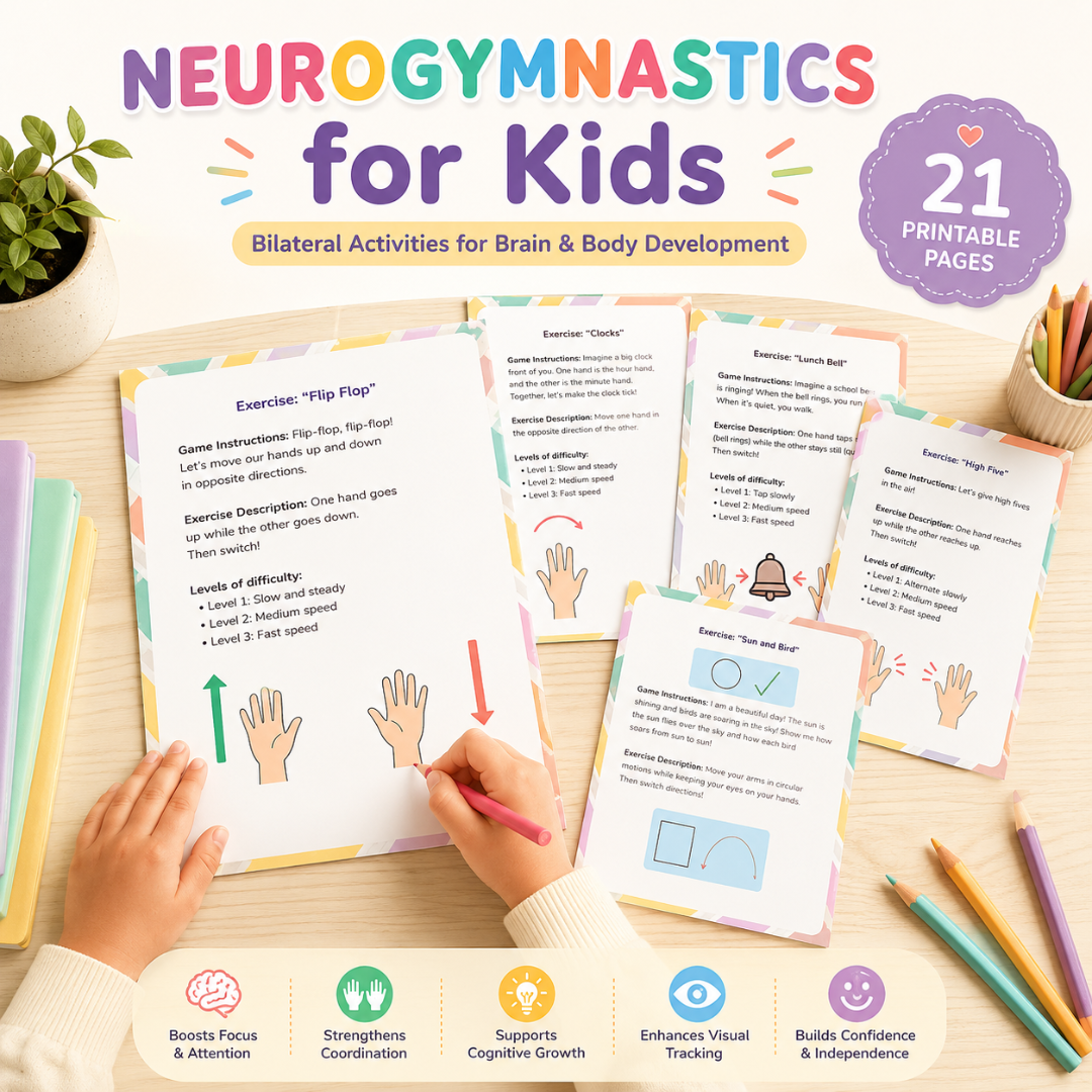 Neurogymnastics for Kids | Bilateral Brain Development | Brain boosting Games | Printable Activities | Dual-hand Brain Exercises | Busy Book
