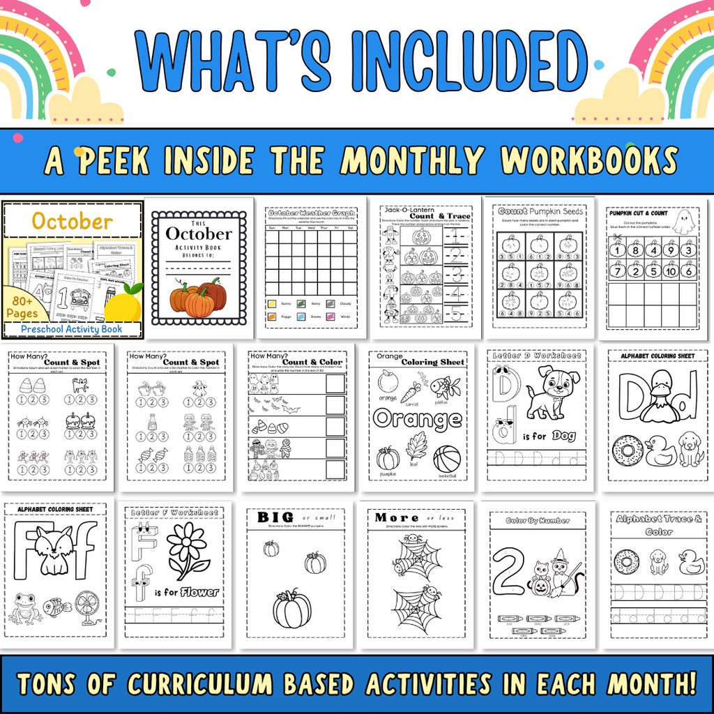 Preschool Curriculum, Full Year Worksheets For Ages 3-5