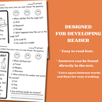 First Grade Reading Worksheets, Decodable Stories With Questions