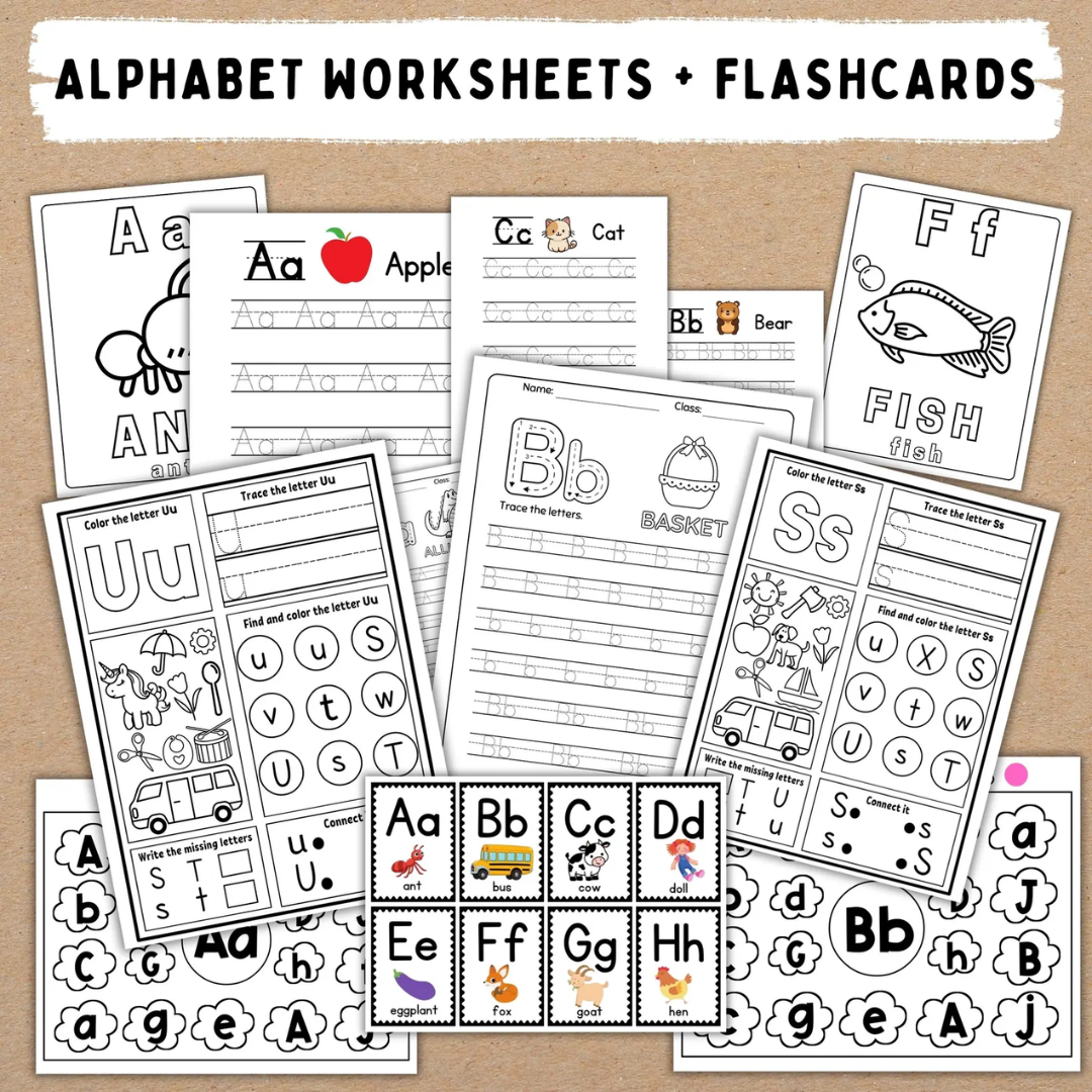 Pre-K+Kindergarten Learning Bundle, 600+ Activity Worksheets