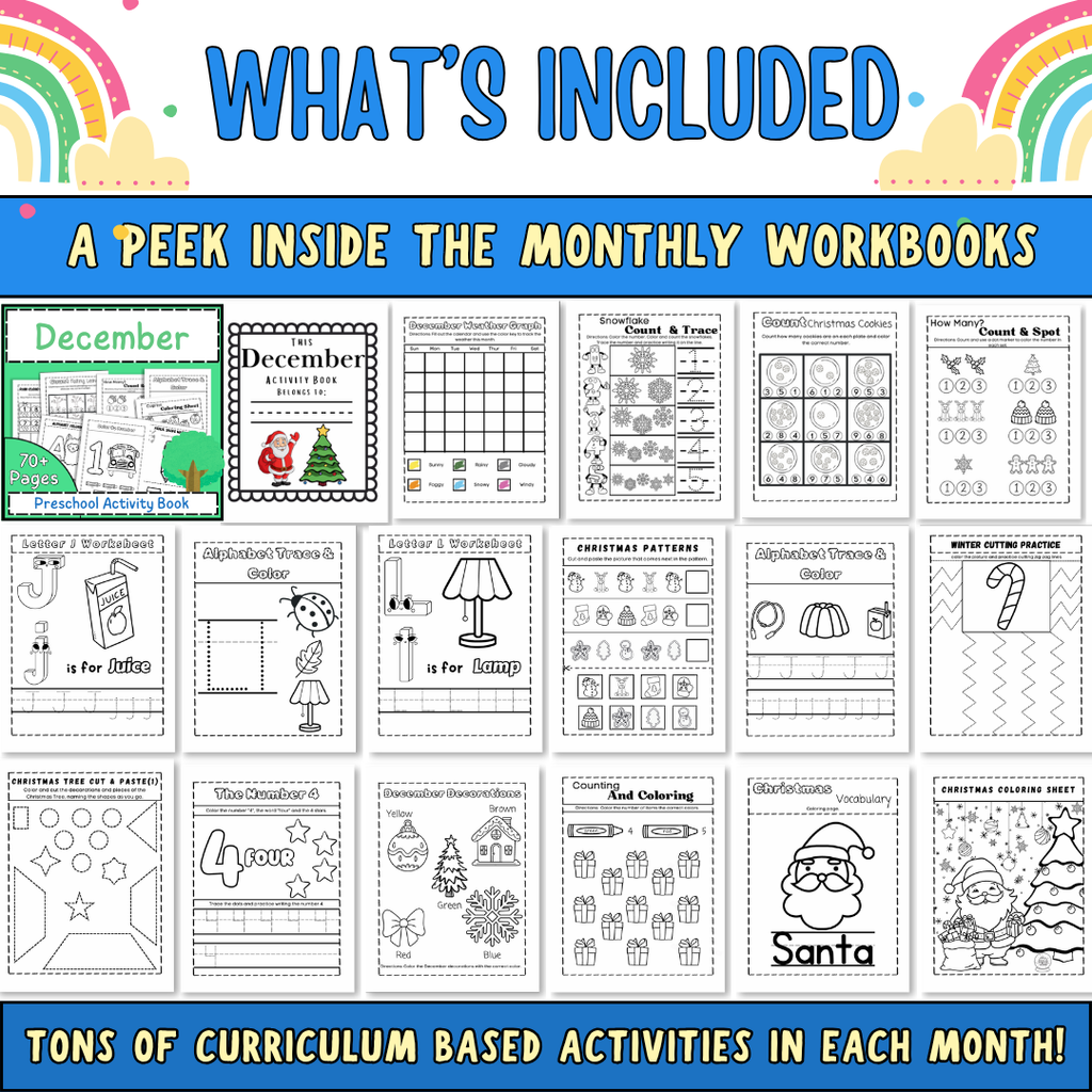 Preschool Curriculum, Full Year Worksheets For Ages 3-5