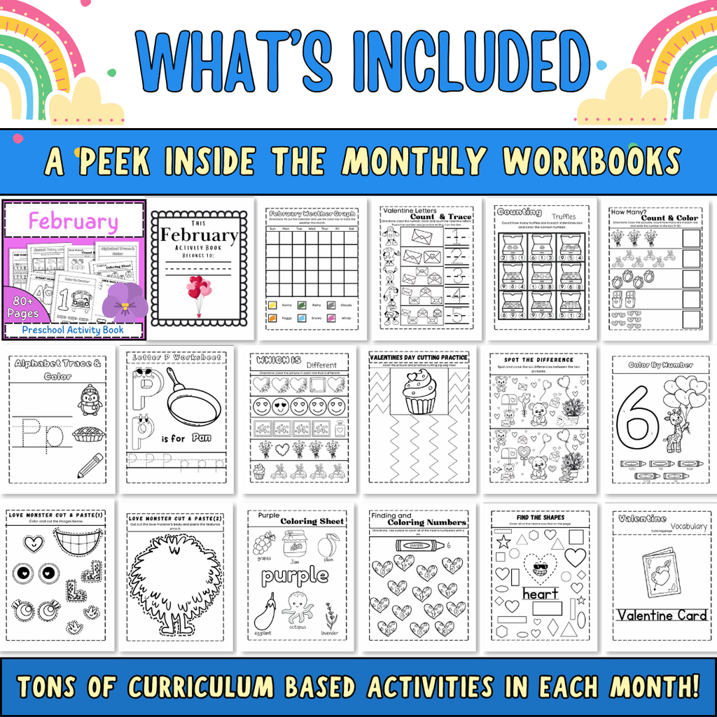 Preschool Curriculum, Full Year Worksheets For Ages 3-5