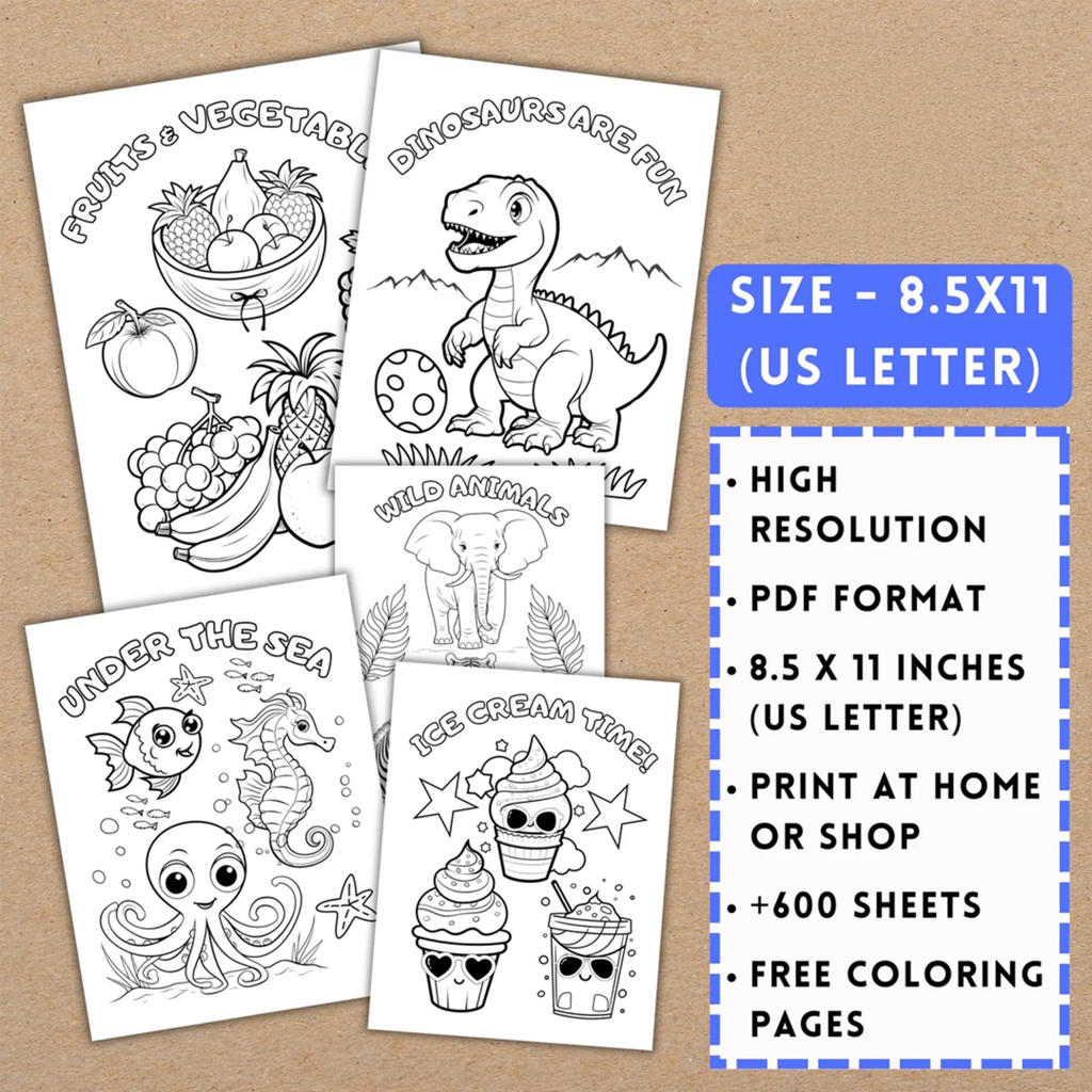 Pre-K+Kindergarten Learning Bundle, 600+ Activity Worksheets