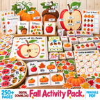 Fall Preschool Activities, Autumn Learning Packet for Kids