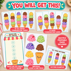Ice Cream Builder Activity, Fine Motor Matching Game for Preschool